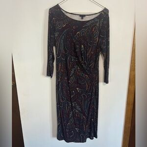 Talbots Multicolor Paisley Long Sleeve Dress
